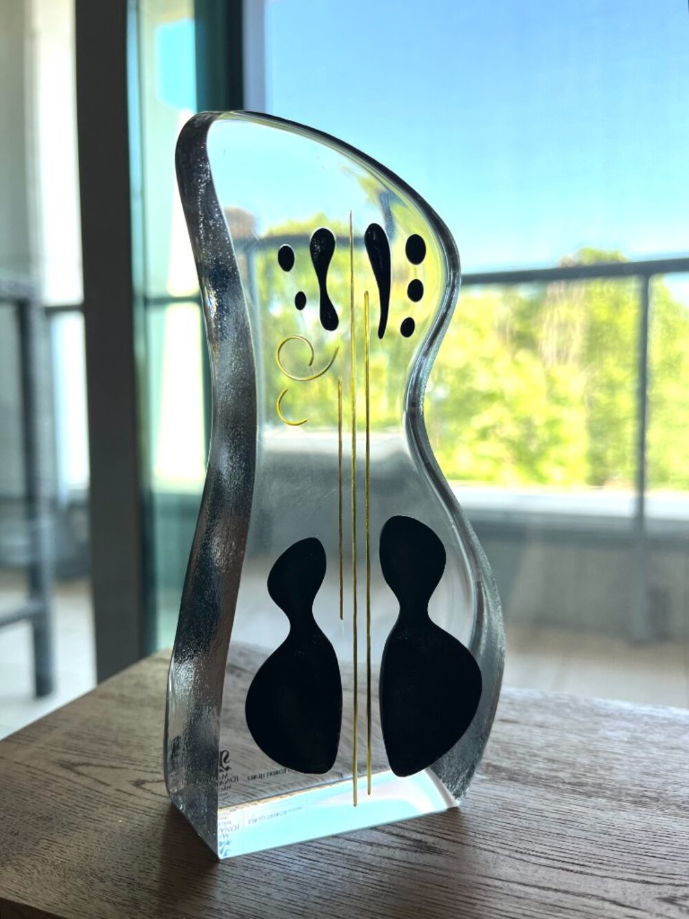 Guitar glass sculpture